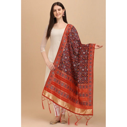 Women's Silk Pure Zari weaving Duppatta (Purple, Length: 2-2.3 Mtrs)