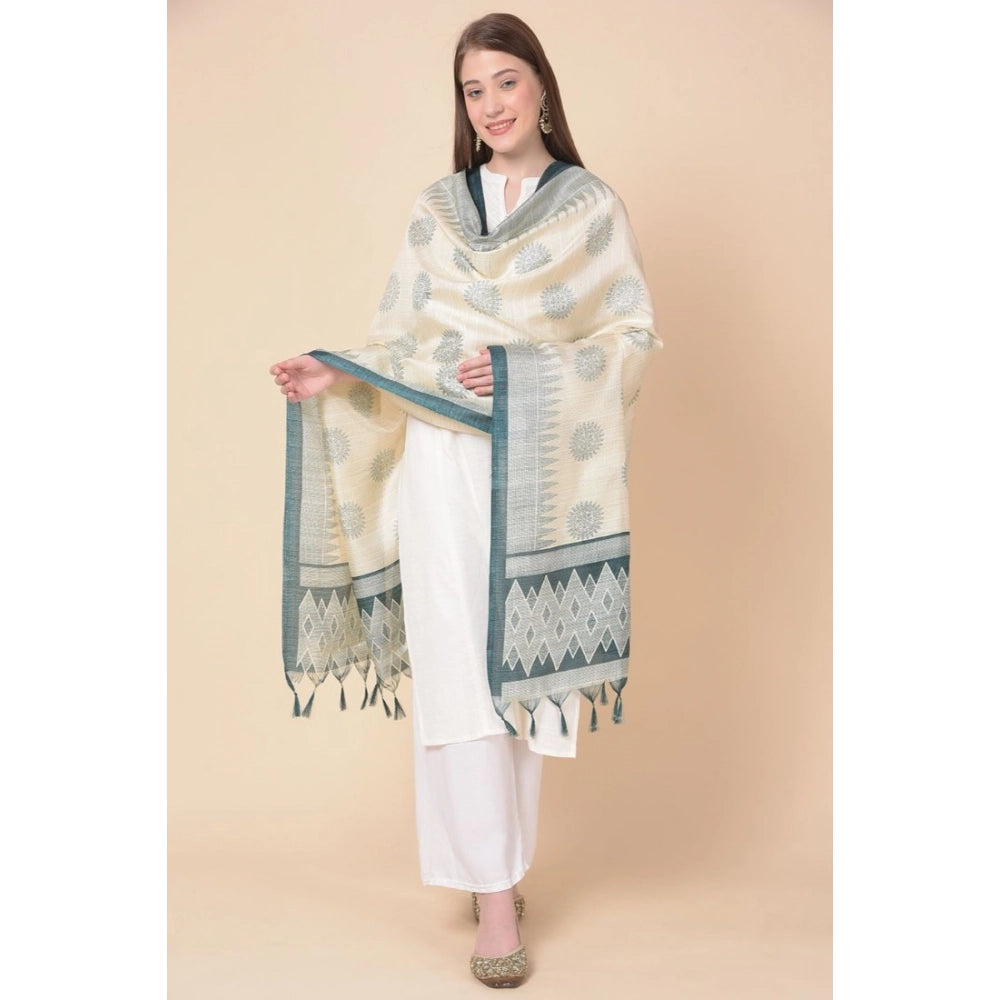 Women's Art Silk Printed Dupatta (Grey, Length: 2.25 to 2.50 Mtr)