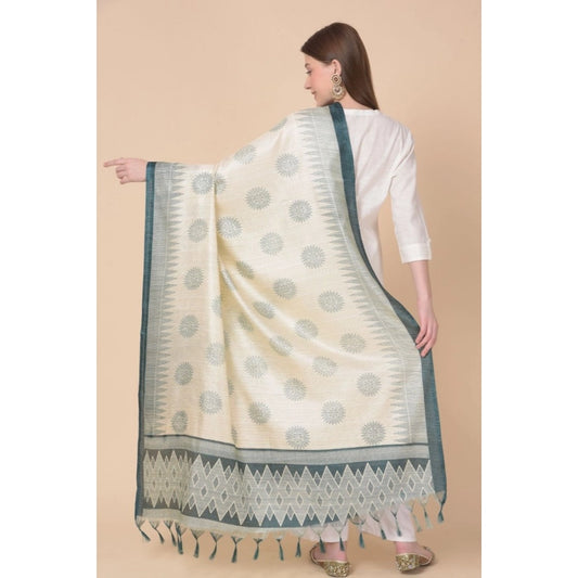 Women's Art Silk Printed Dupatta (Grey, Length: 2.25 to 2.50 Mtr)