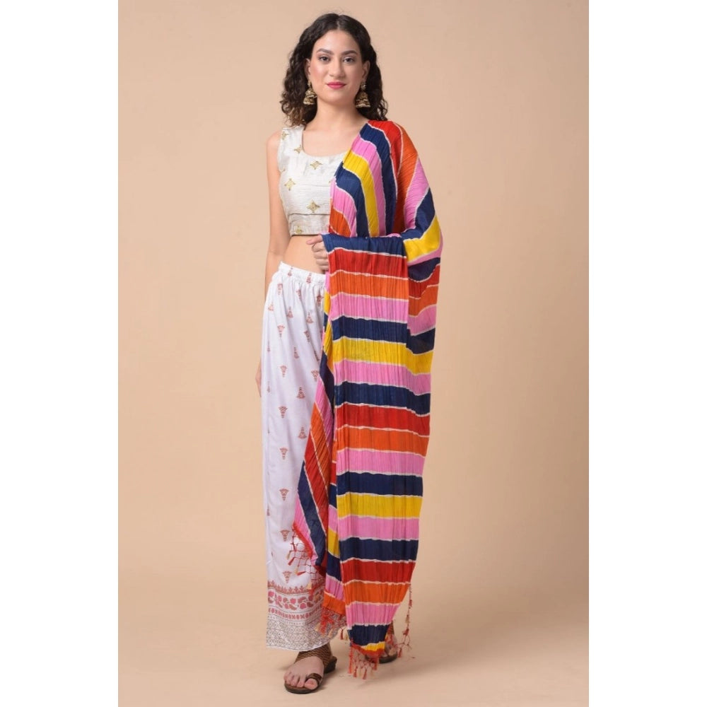 Women's Chanderi Printed Dupatta (Multicolor, Length: 2.25 to 2.50 Mtr)