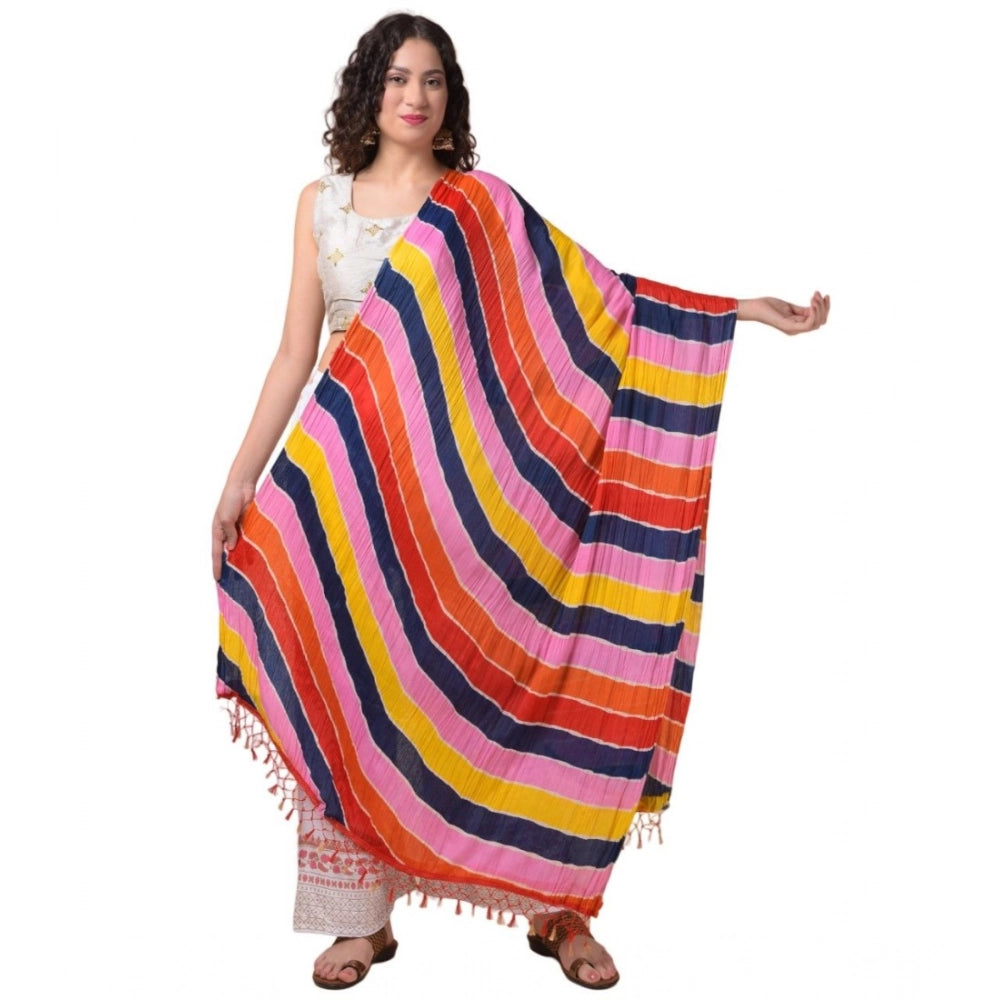 Women's Chanderi Printed Dupatta (Multicolor, Length: 2.25 to 2.50 Mtr)