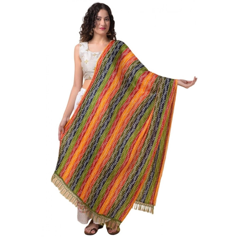 Women's Chanderi Printed Dupatta (Multicolor, Length: 2.25 to 2.50 Mtr)