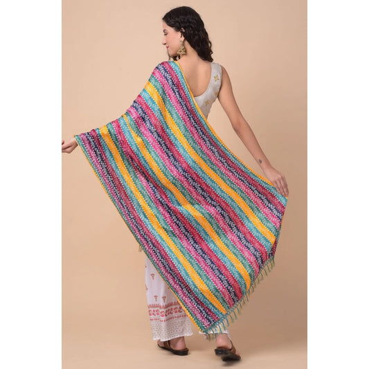Women's Chanderi Printed Dupatta (Multicolor, Length: 2.25 to 2.50 Mtr)