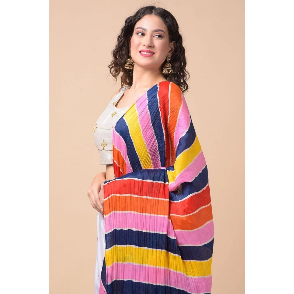 Women's Chanderi Printed Dupatta (Multicolor, Length: 2.25 to 2.50 Mtr)