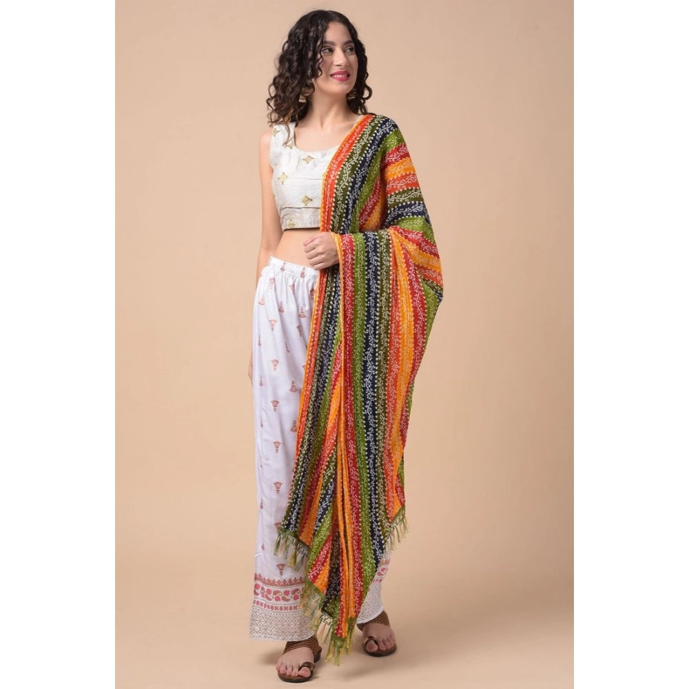 Women's Chanderi Printed Dupatta (Multicolor, Length: 2.25 to 2.50 Mtr)