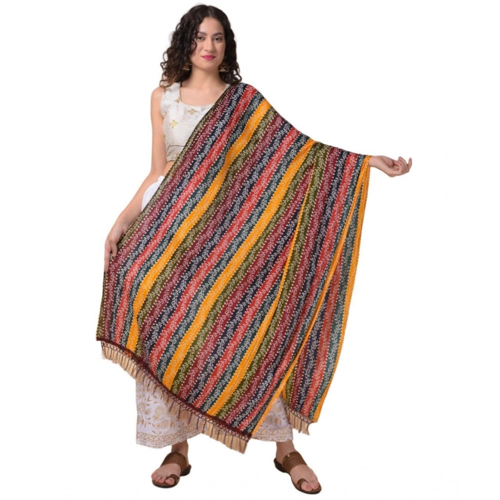 Women's Chanderi Printed Dupatta (Multicolor, Length: 2.25 to 2.50 Mtr)