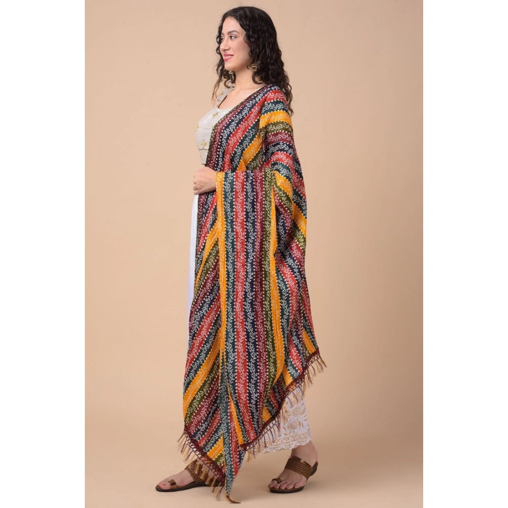 Women's Chanderi Printed Dupatta (Multicolor, Length: 2.25 to 2.50 Mtr)