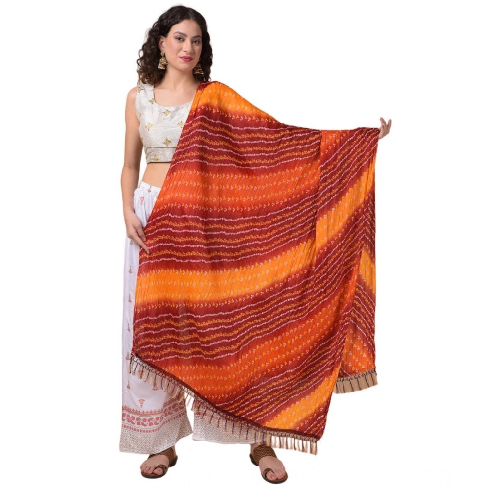 Women's Chanderi Printed Dupatta (Multicolor, Length: 2.25 to 2.50 Mtr)