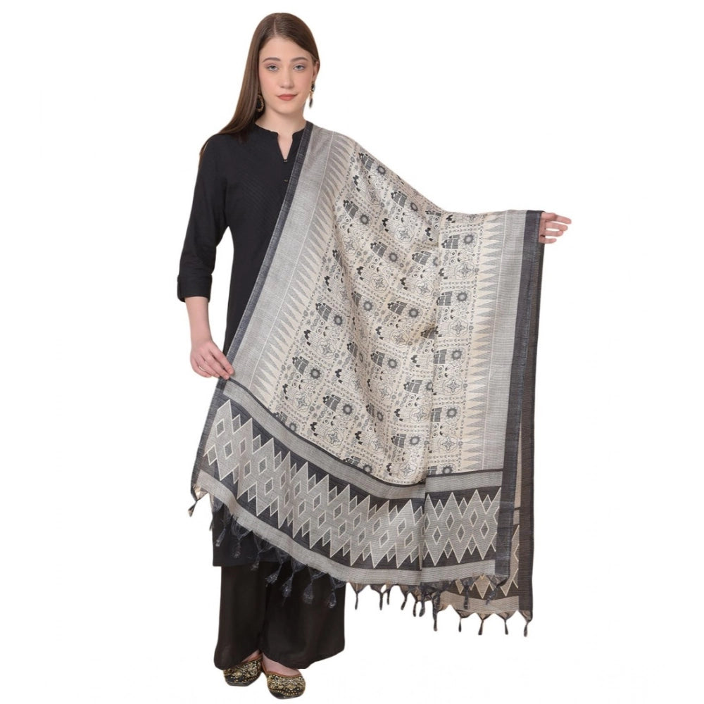 Women's Art Silk Printed Dupatta (Multicolored, Length: 2.25 to 2.50 Mtr)