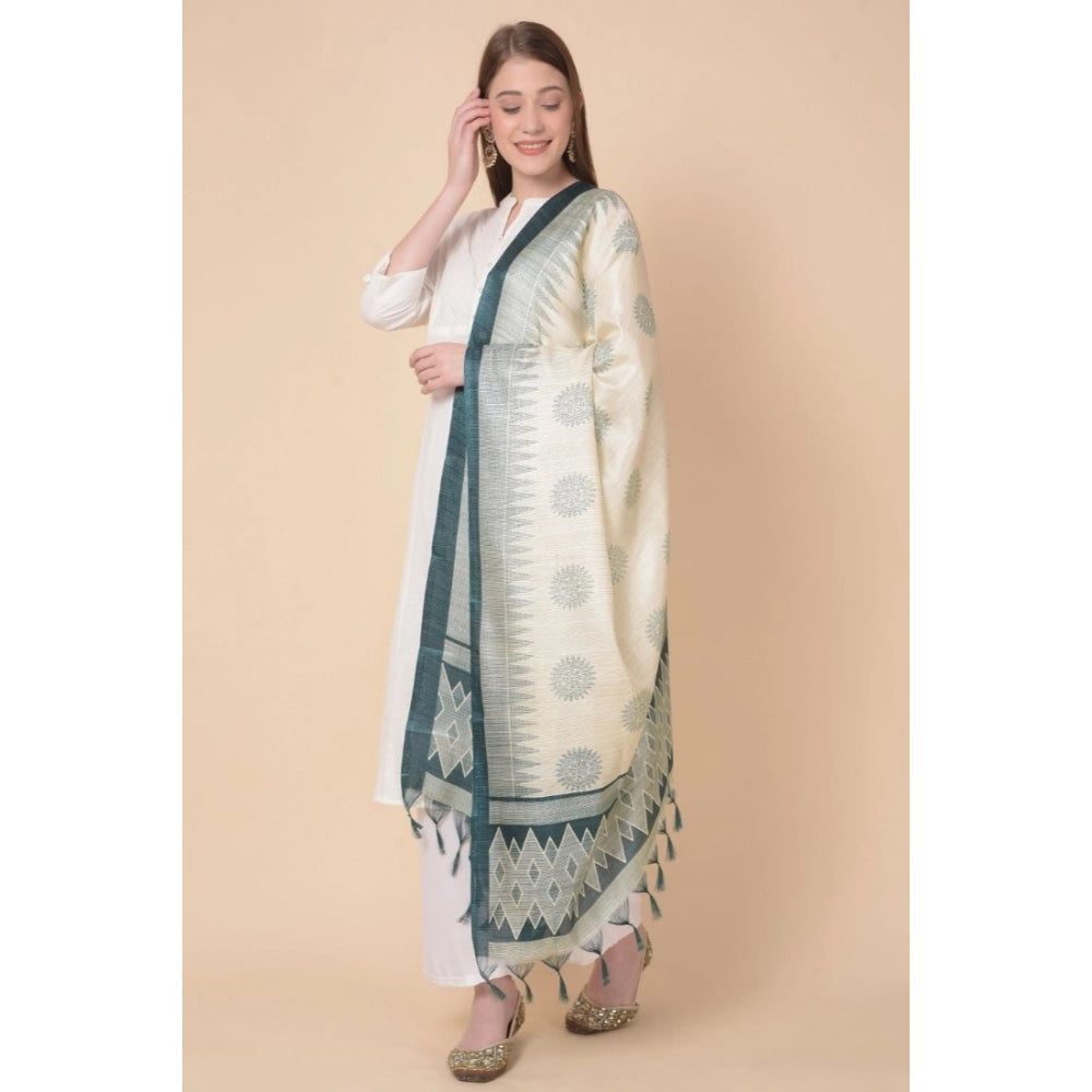 Women's Art Silk Printed Dupatta (Grey, Length: 2.25 to 2.50 Mtr)