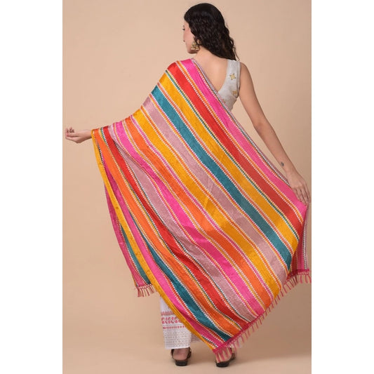 Women's Chanderi Printed Dupatta (Multicolor, Length: 2.25 to 2.50 Mtr)