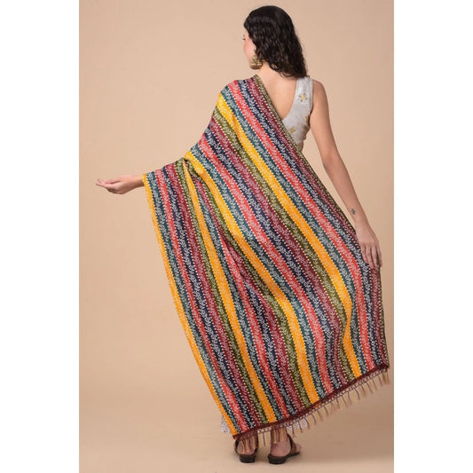 Women's Chanderi Printed Dupatta (Multicolor, Length: 2.25 to 2.50 Mtr)