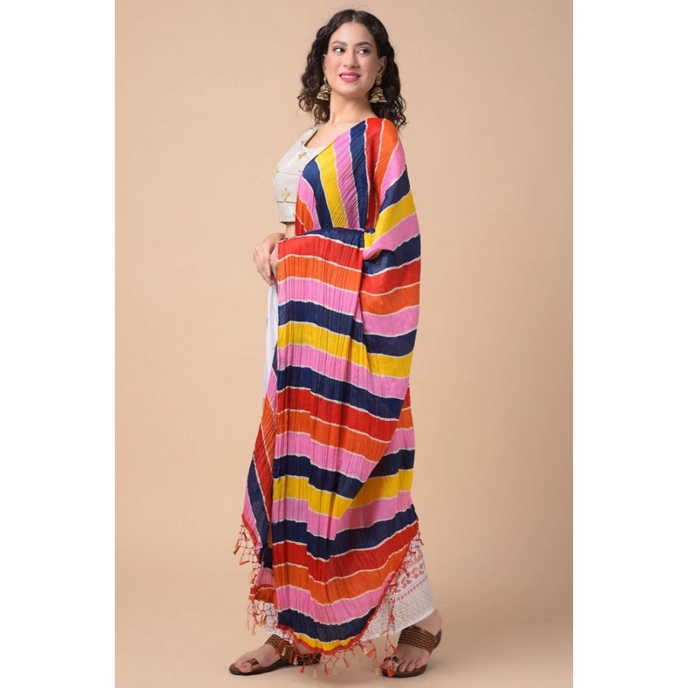 Women's Chanderi Printed Dupatta (Multicolor, Length: 2.25 to 2.50 Mtr)