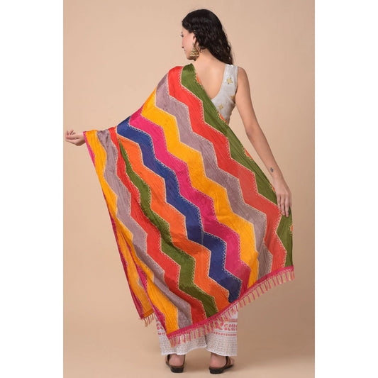 Women's Chanderi Printed Dupatta (Multicolor, Length: 2.25 to 2.50 Mtr)