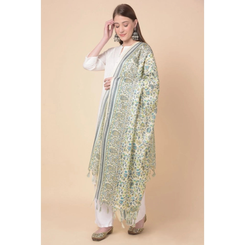 Women's Art Silk Printed Dupatta (Off White, Length: 2.25 to 2.50 Mtr)