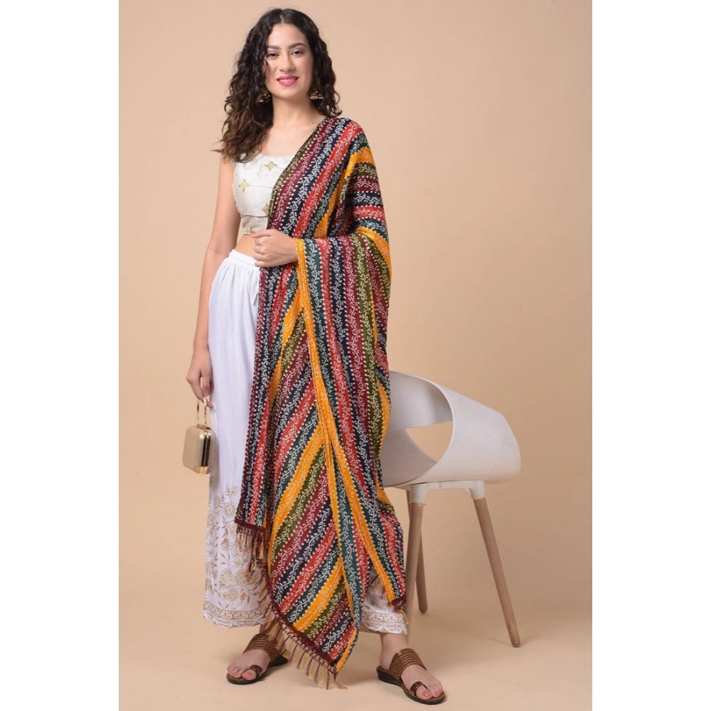 Women's Chanderi Printed Dupatta (Multicolor, Length: 2.25 to 2.50 Mtr)