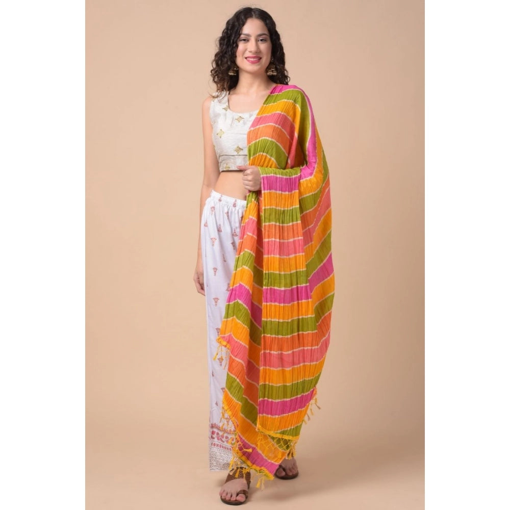 Women's Chanderi Printed Dupatta (Multicolor, Length: 2.25 to 2.50 Mtr)