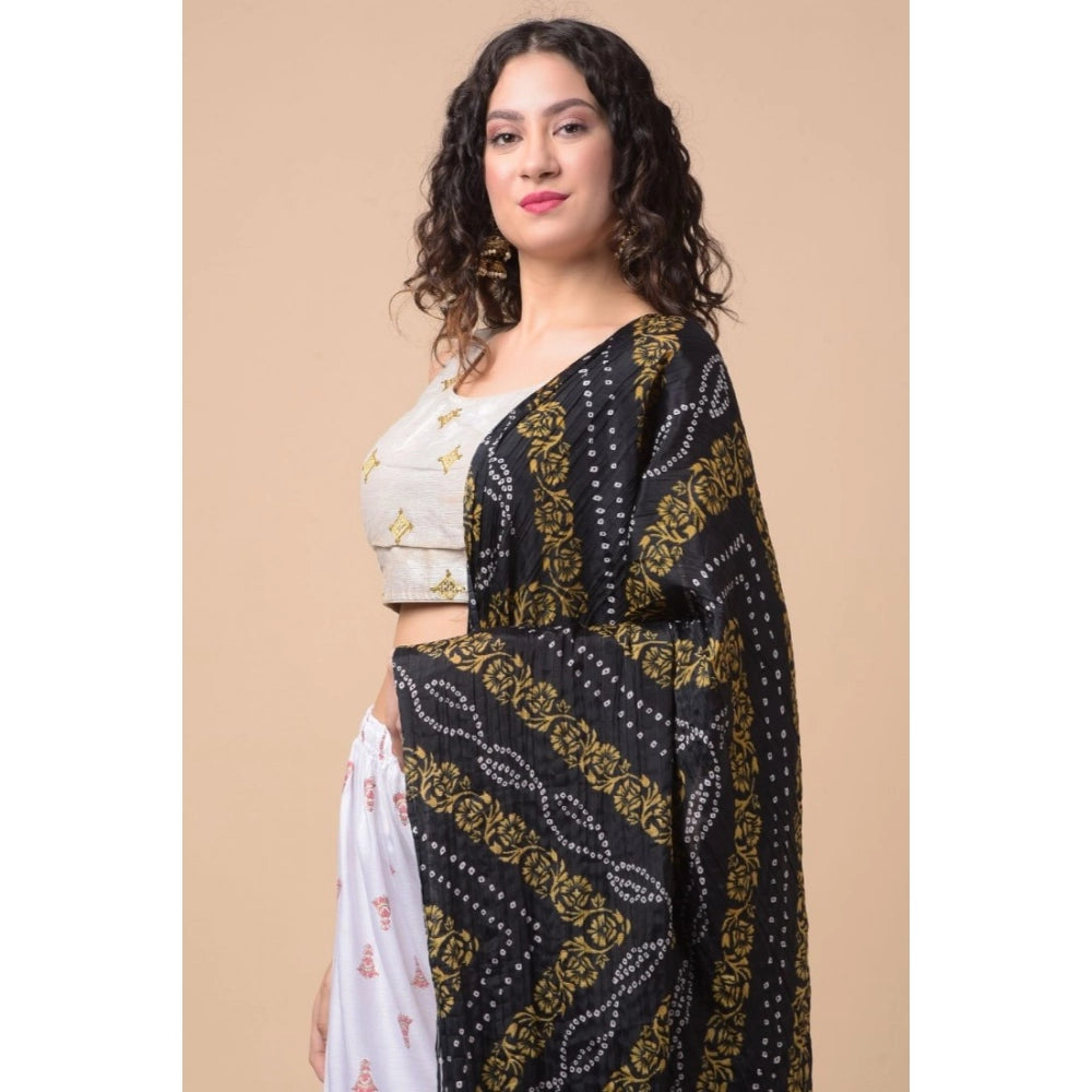 Women's Chanderi Printed Dupatta (Multicolor, Length: 2.25 to 2.50 Mtr)