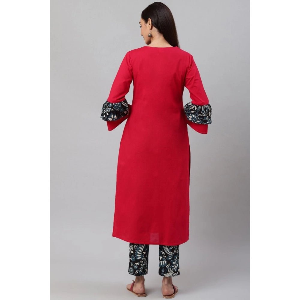 Rani Pink cotton kurti set for women — full look