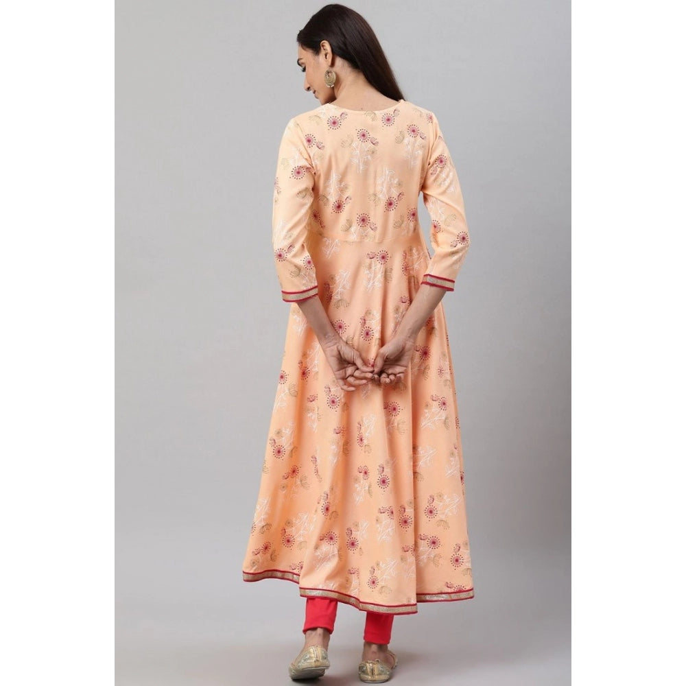 Peach rayon kurti for women — styled view