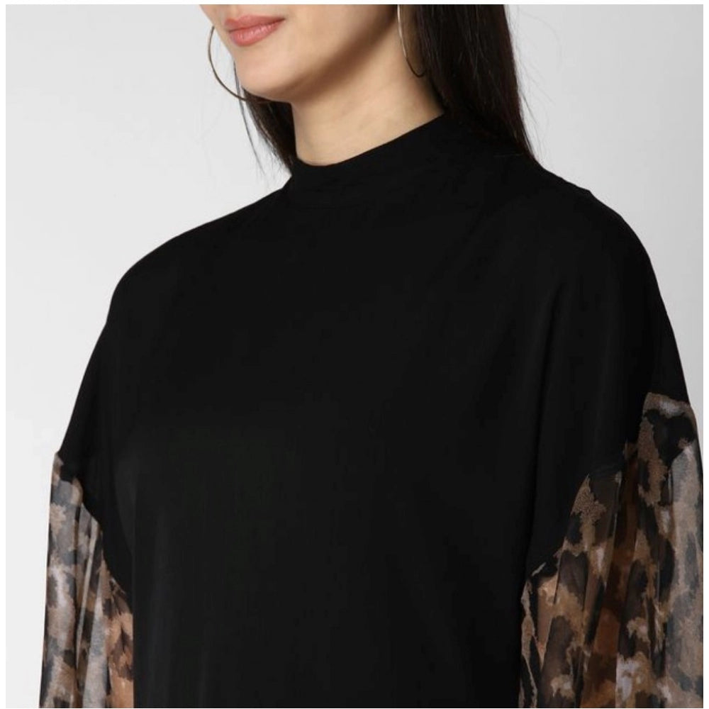 Black polyester top for women — view 7