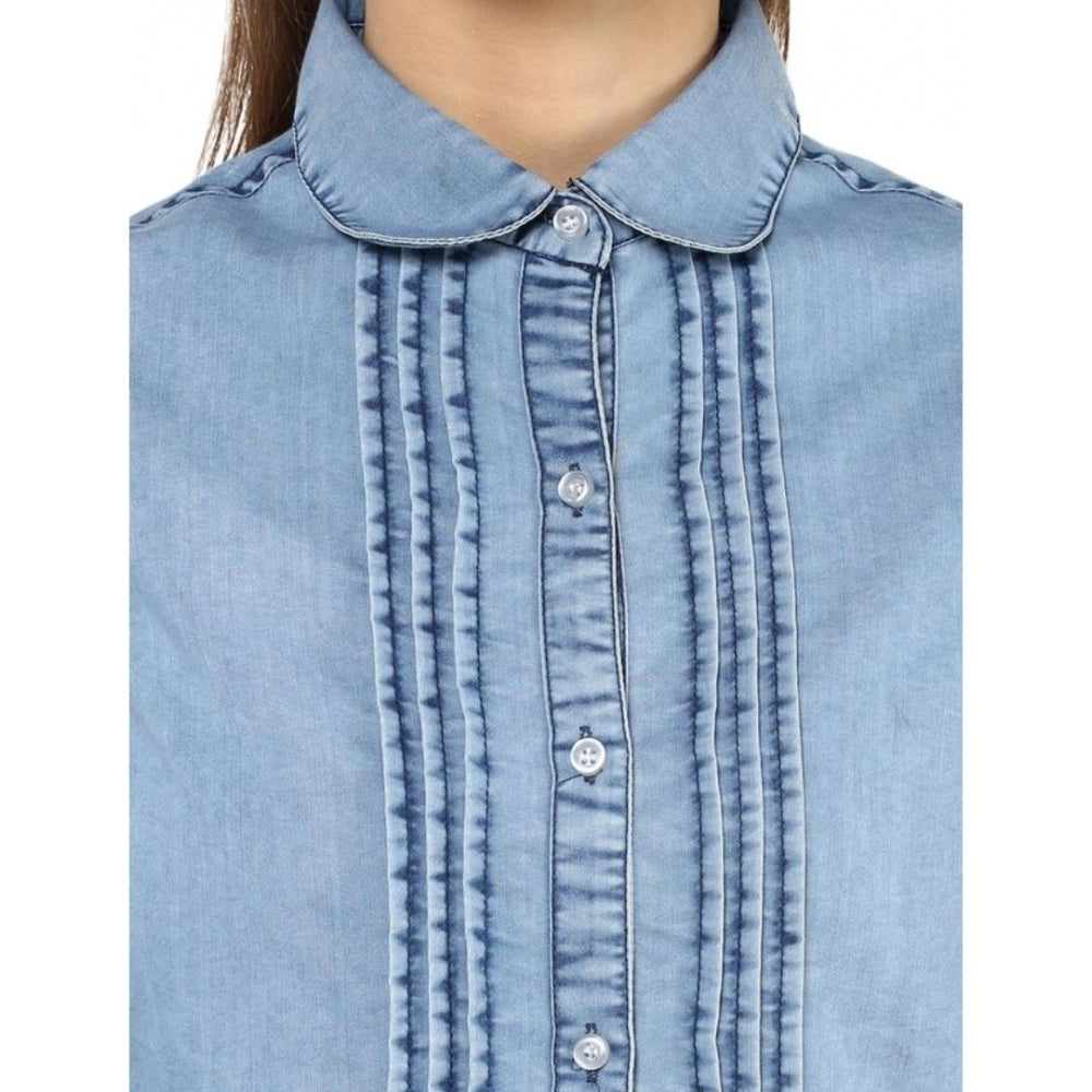 Blue denim shirt for women — view 7