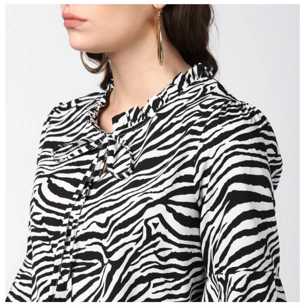 Black & White polyester top for women — view 7