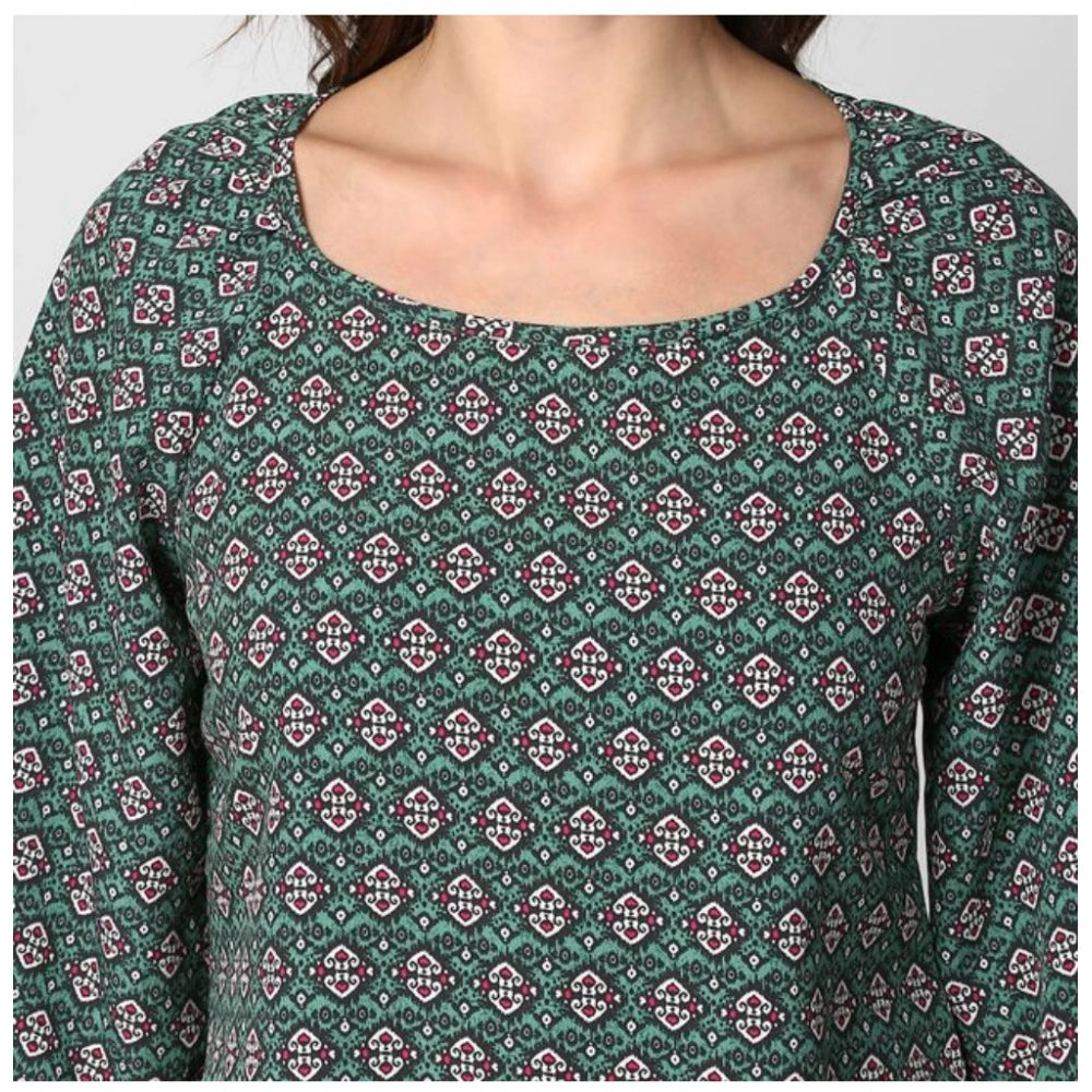 Green polyester top for women — view 7