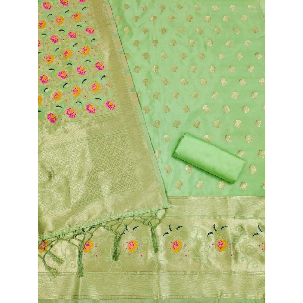 Pista banarasi silk unstitched salwar suit material — colour detail