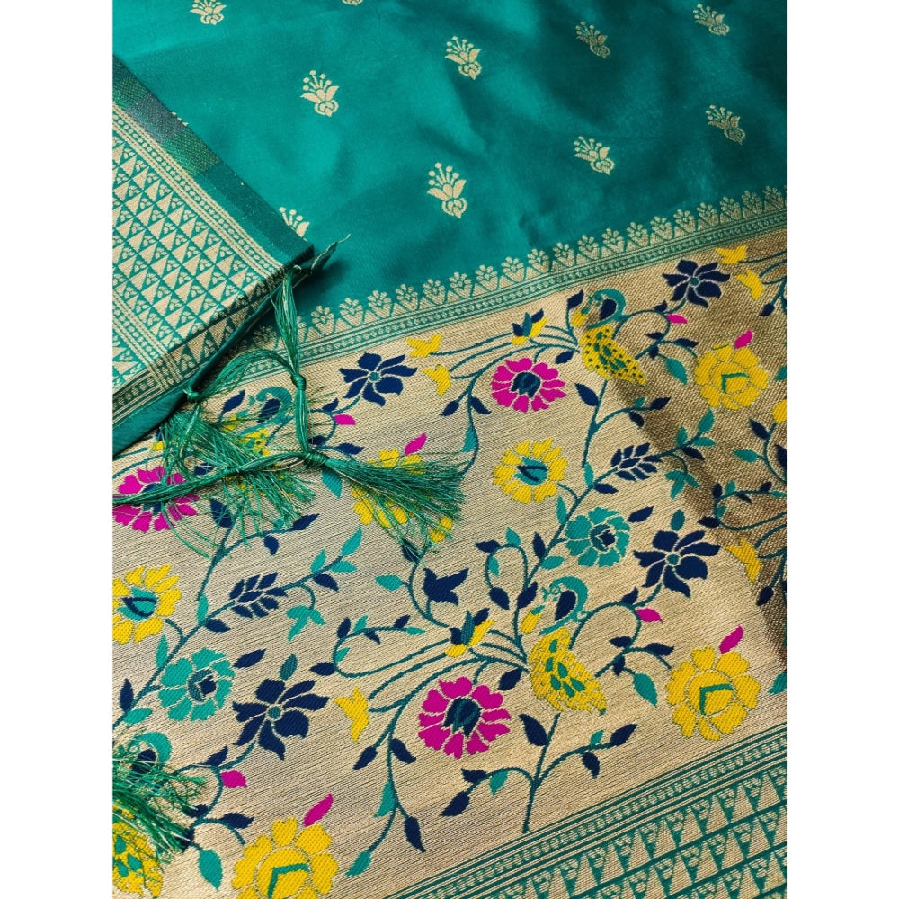 Rama banarasi silk unstitched salwar suit material — colour detail