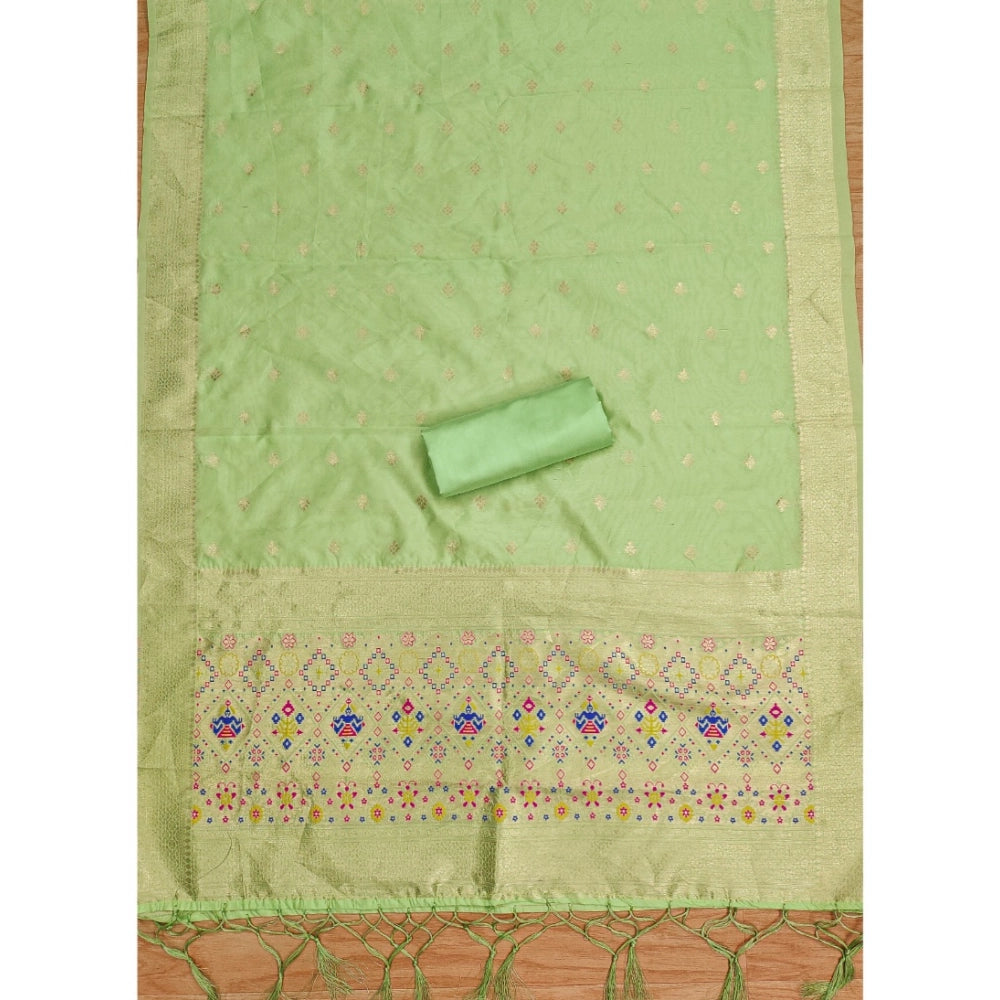 Pista banarasi silk unstitched salwar suit material — colour detail