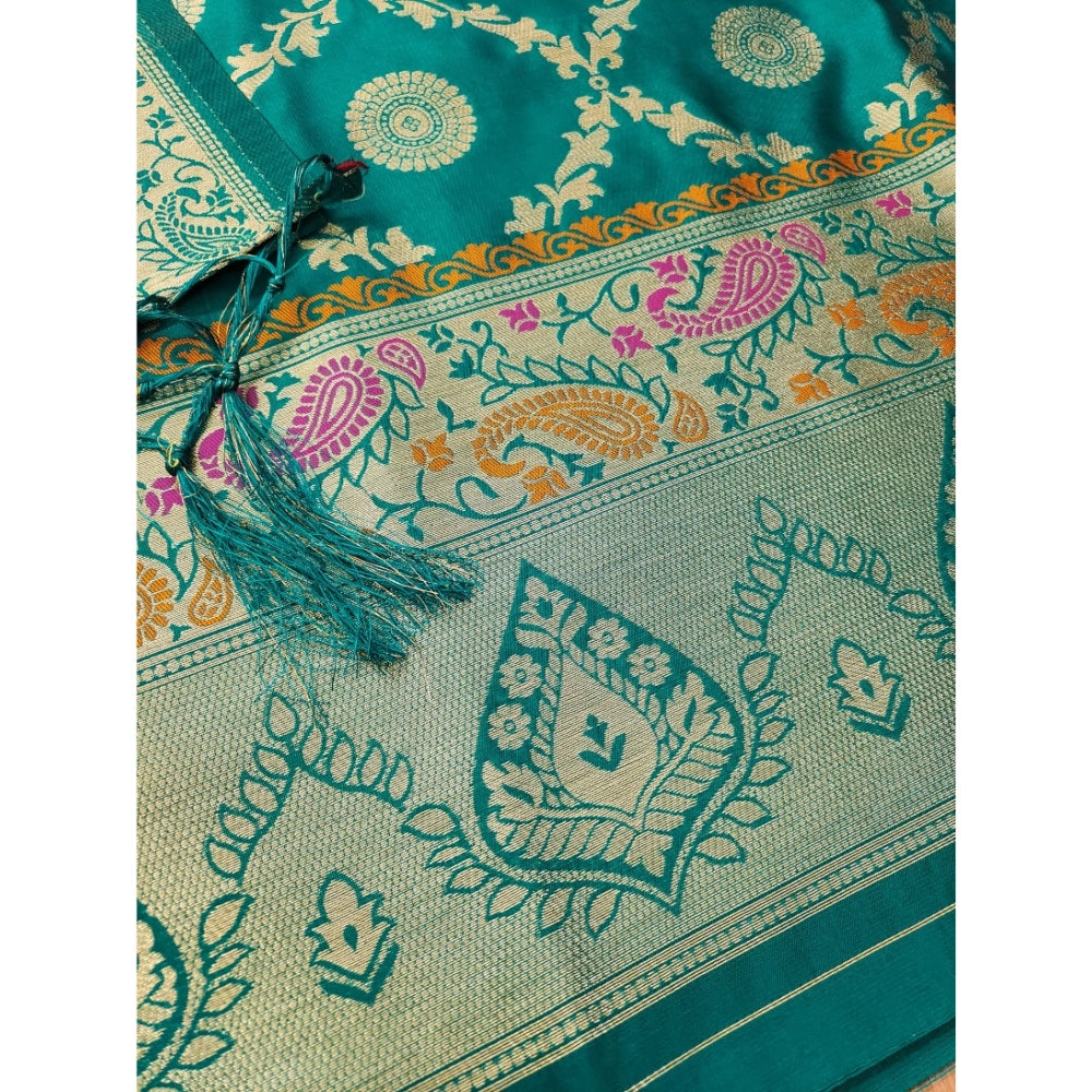 Rama banarasi silk unstitched salwar suit material — colour detail