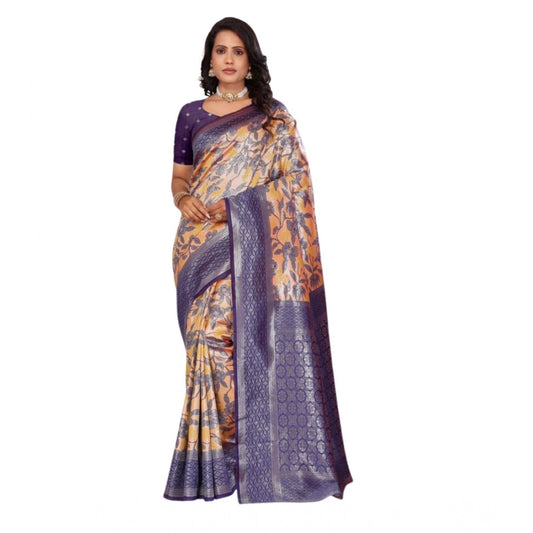 Women's Silk Embroidred Saree With Unstitched Blouse 5.5Mtr (Dark Green)