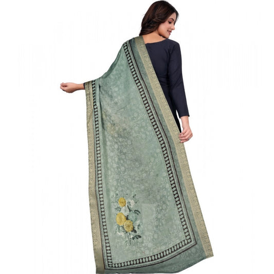 Green Chanderi Silk Dupatta with Printed Design – 2m