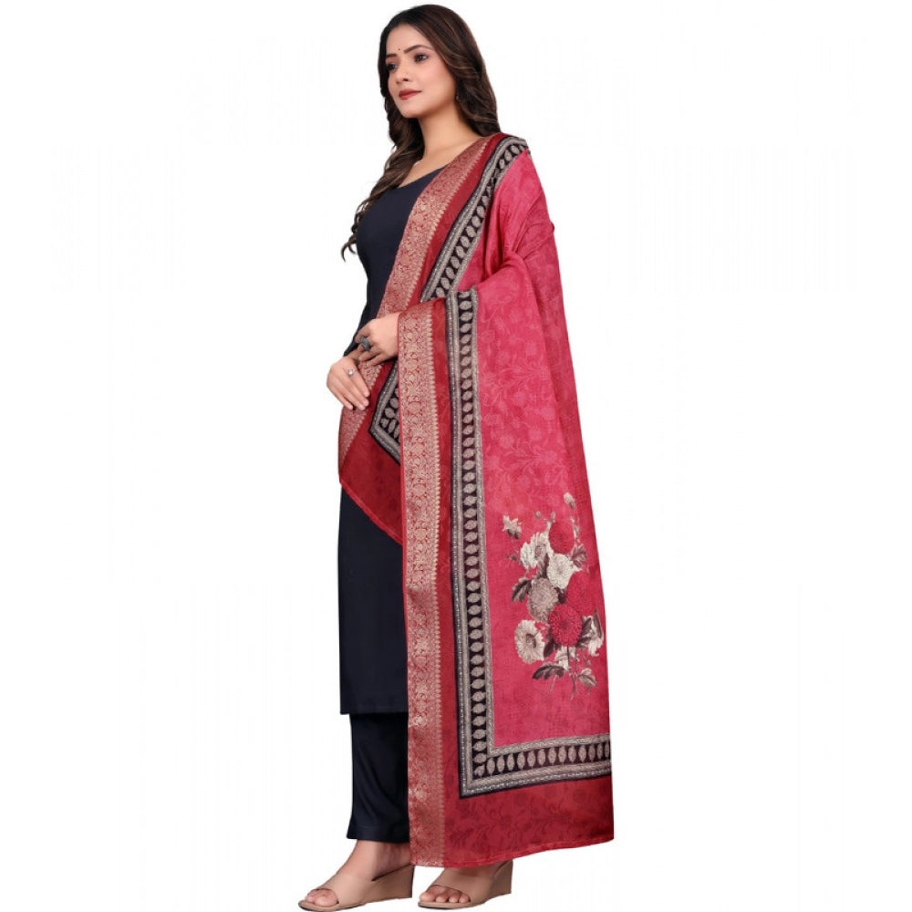 Women’s Red Chanderi Silk Printed Dupatta – 2m Casual Wear