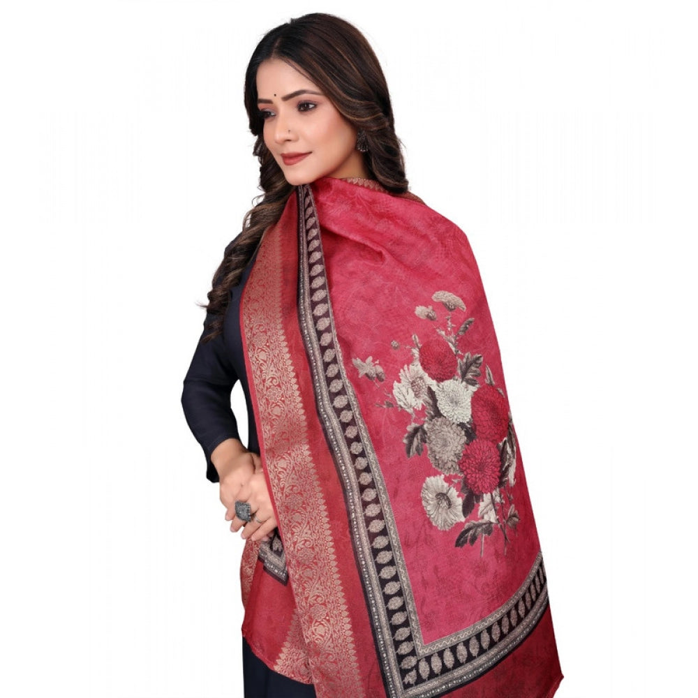 Women’s Red Chanderi Silk Printed Dupatta – 2m Casual Wear