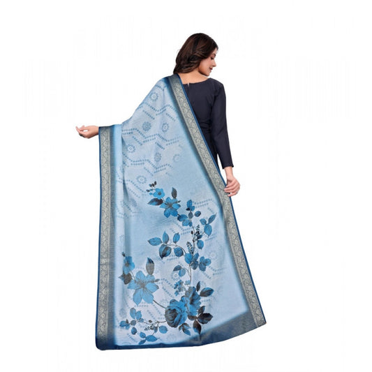 Women’s Blue Chanderi Silk Printed Dupatta – 2m Casual Wear