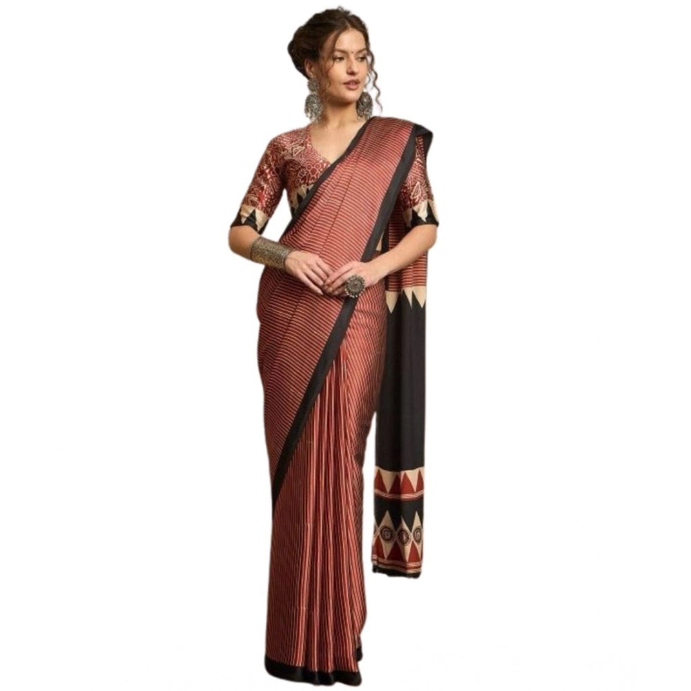 Black satin saree for women — pallu detail