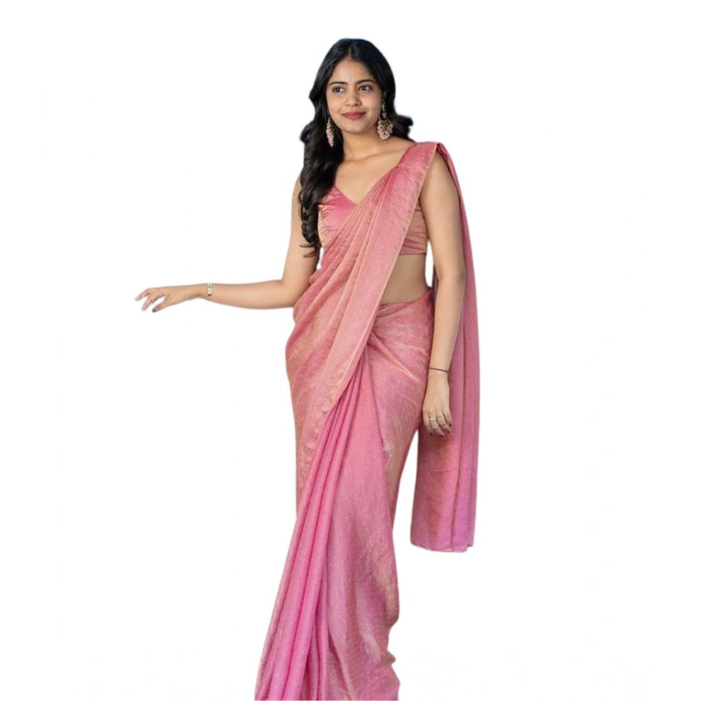 Pink silk saree for women — pallu detail