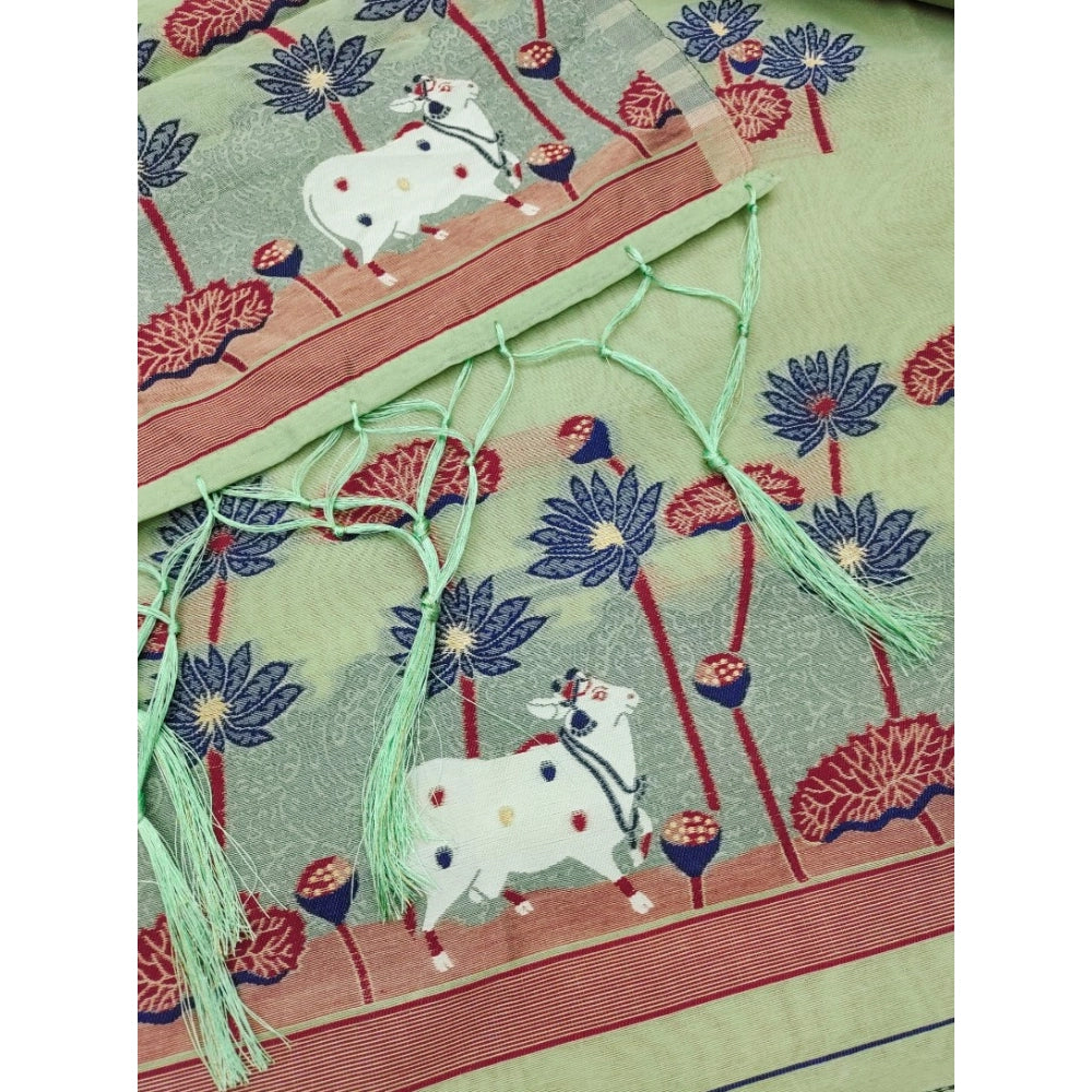 Pista banarasi silk unstitched salwar suit material — colour detail