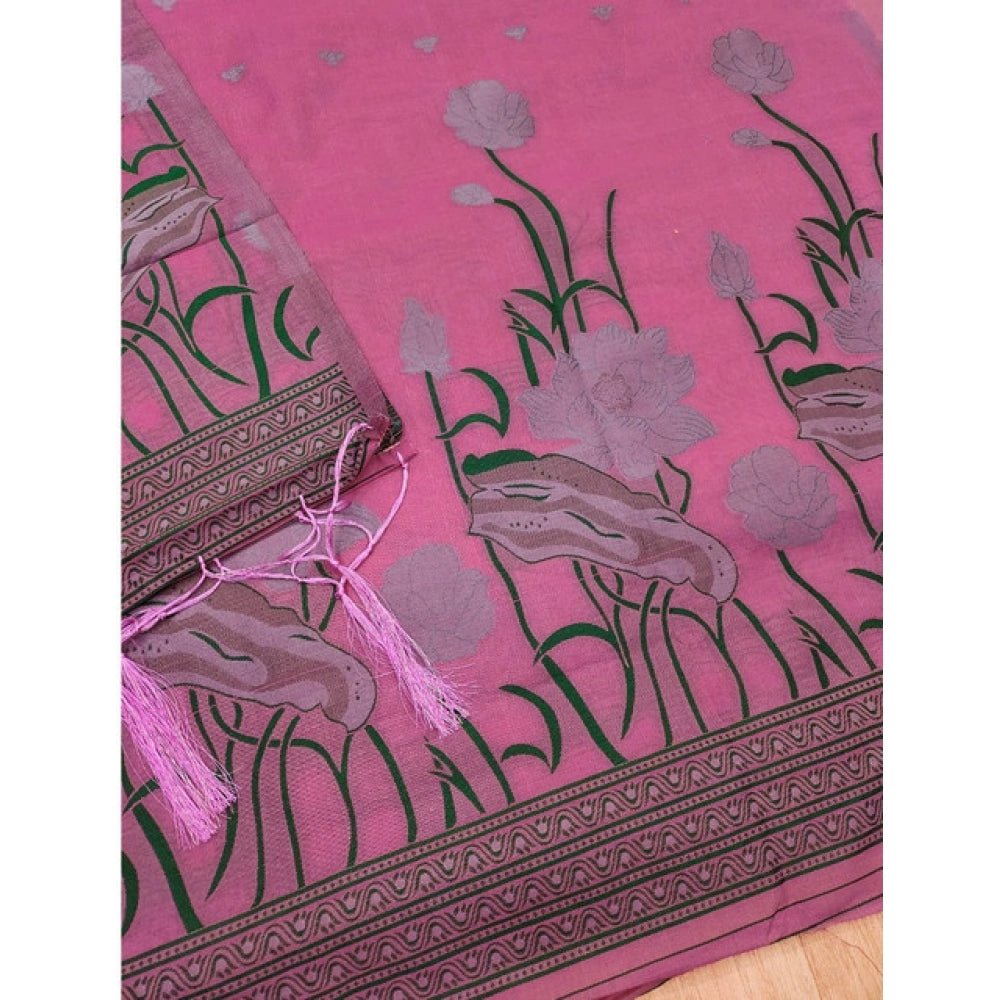 Pink banarasi silk unstitched salwar suit material — colour detail