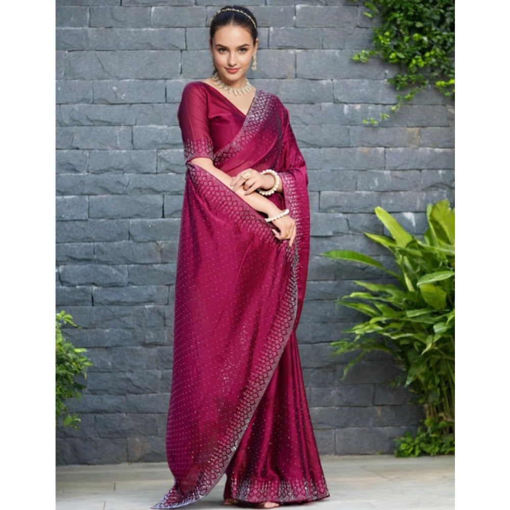 Maroon rangoli saree for women — pallu detail
