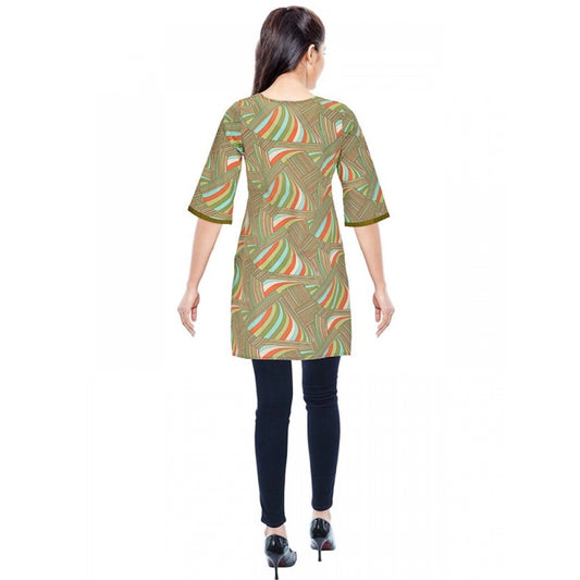 Women's Rayon Kurtis (Green, Multi, S)