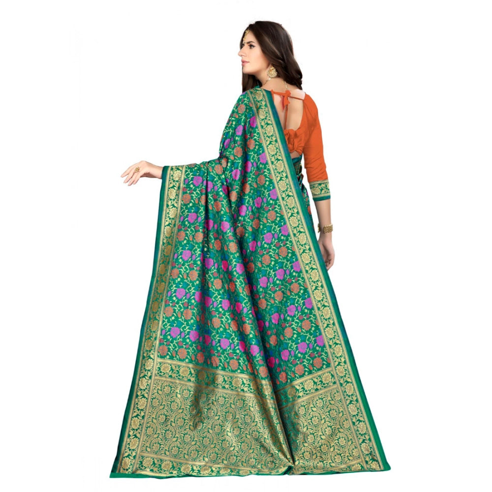 Multi banarasi silk saree for women — pallu detail