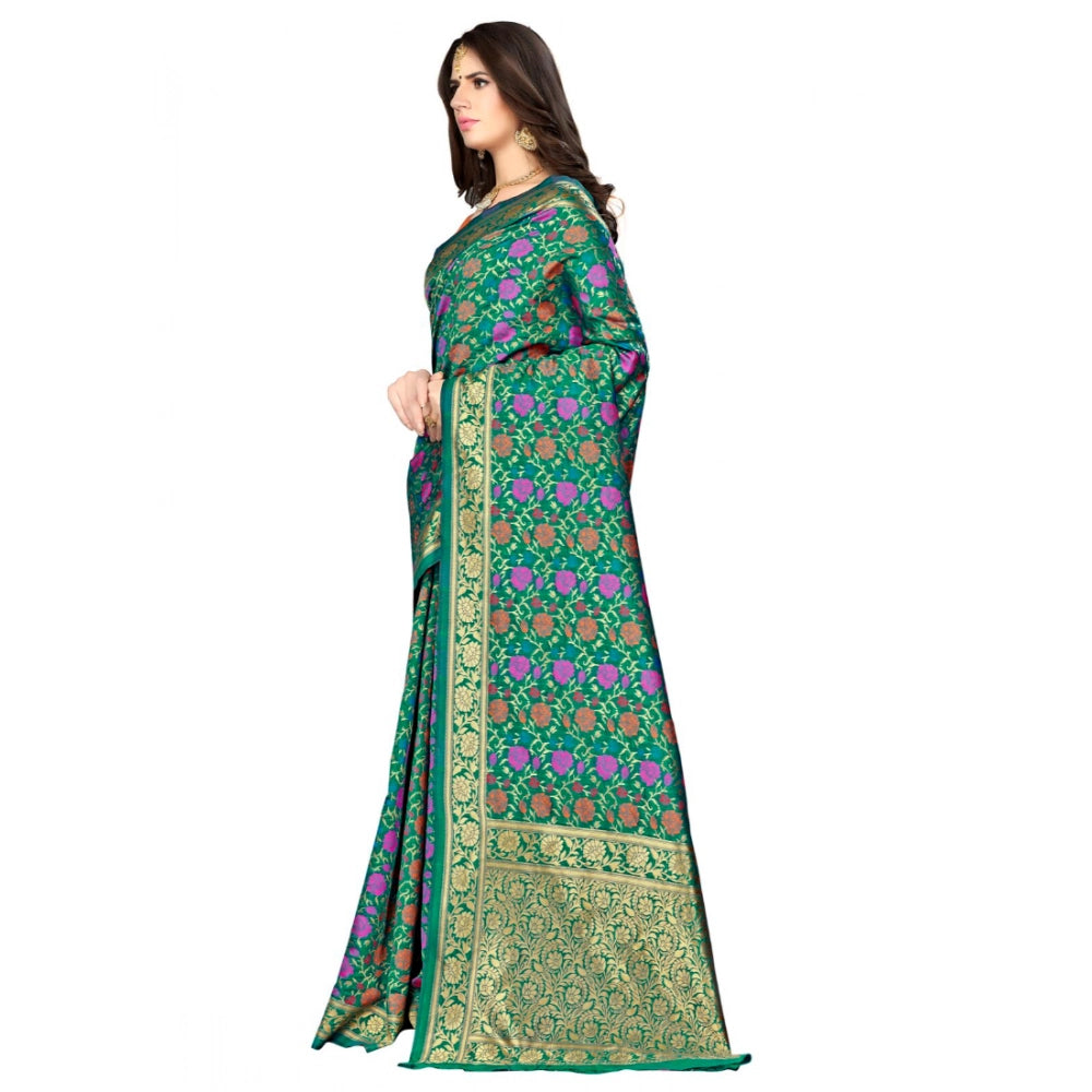 Multi banarasi silk saree for women — pallu detail