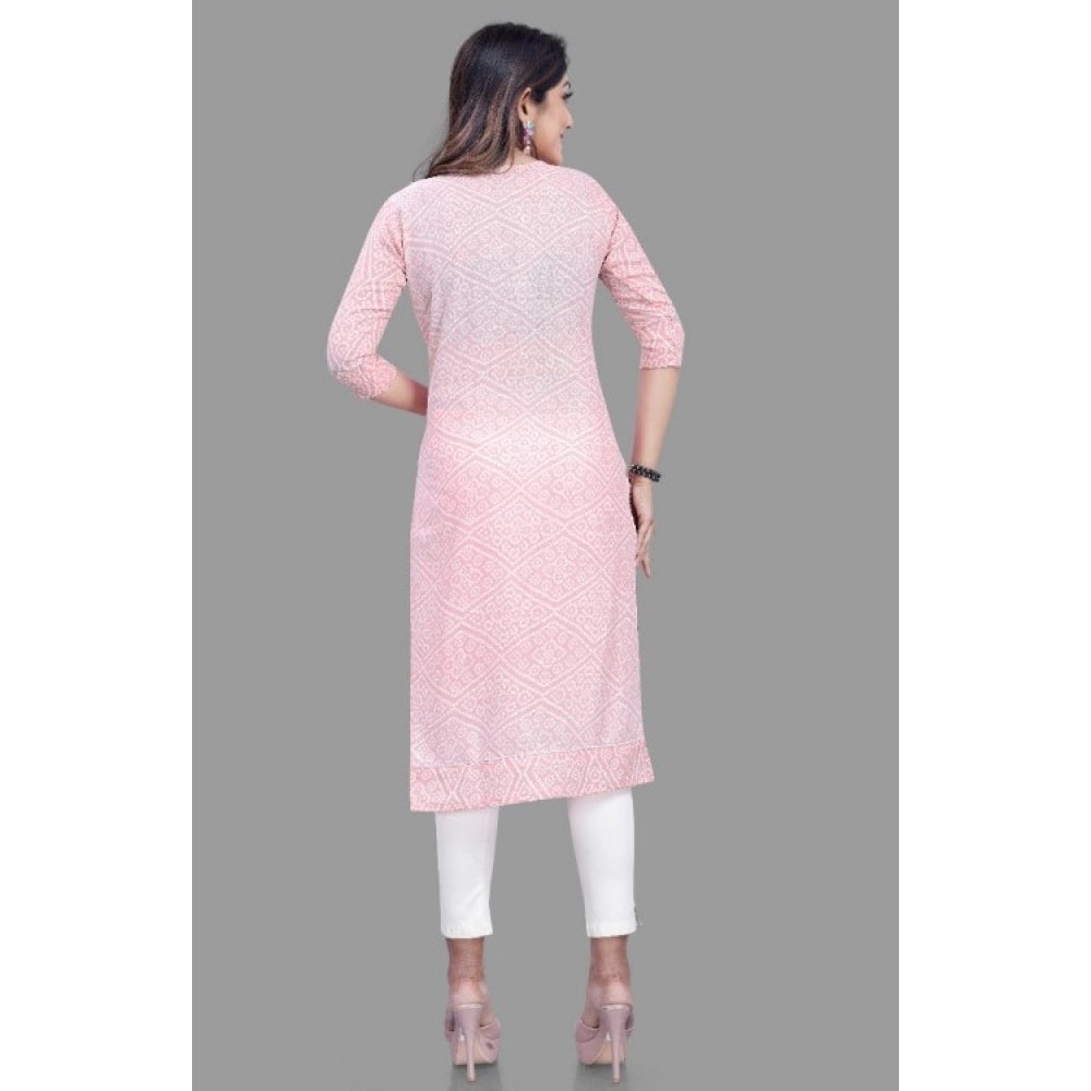 Women's Cotton Straight Kurti (Pink)