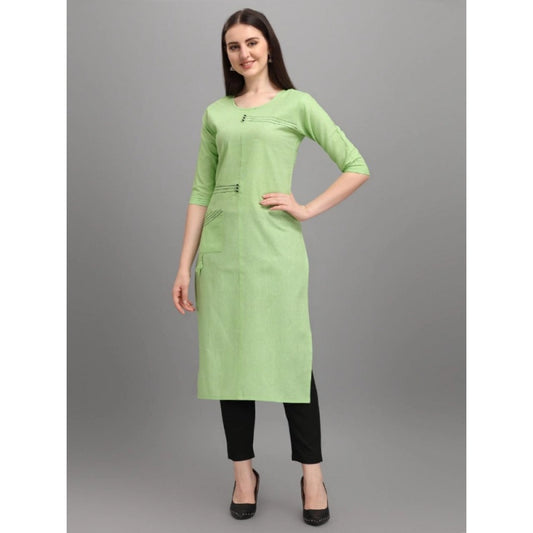 Women's Cotton Straight Kurti (Pista)