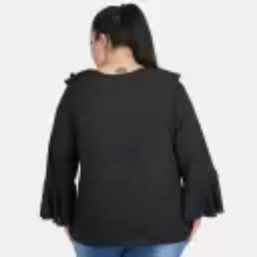 Black georgette top for women — full look