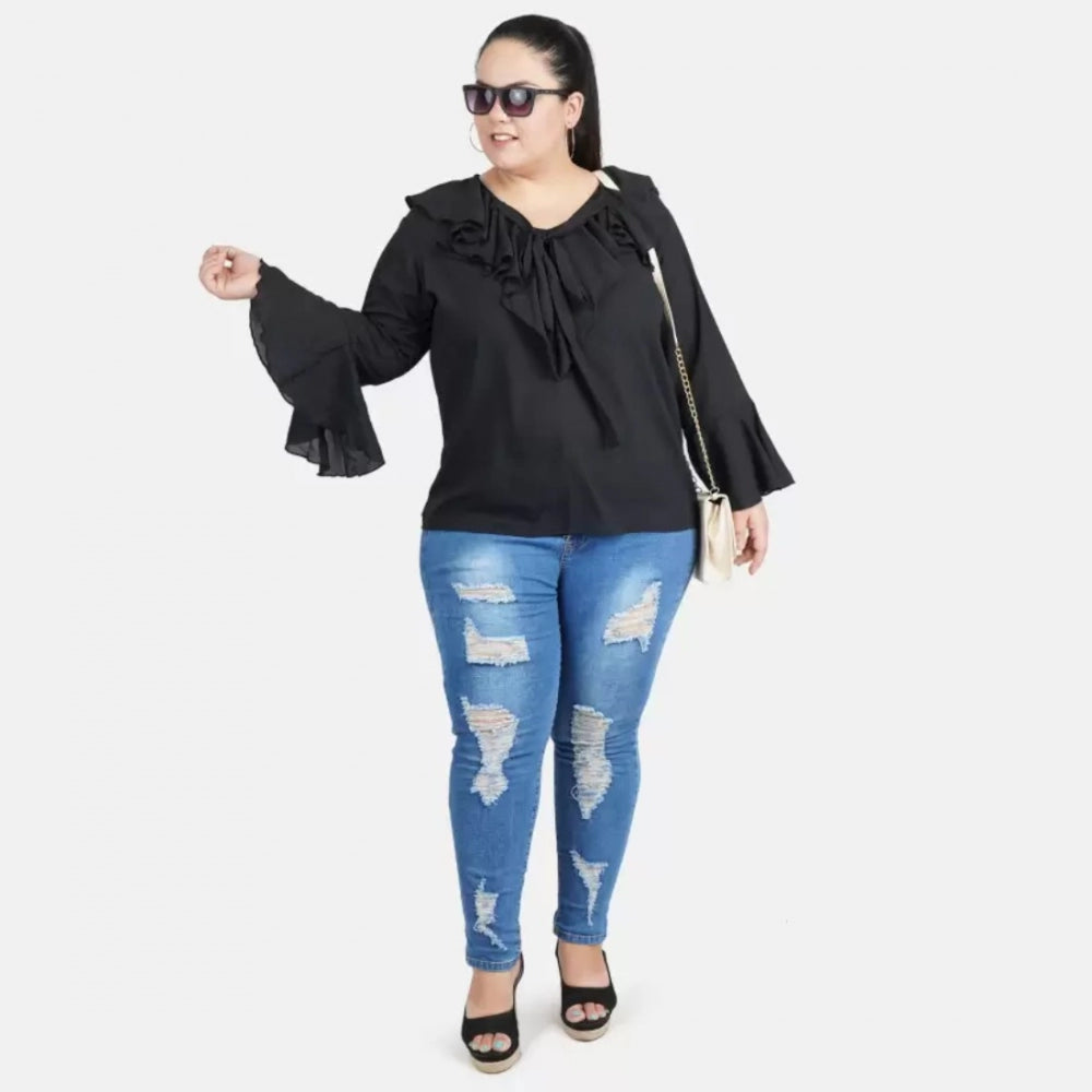 Black georgette top for women — styled view