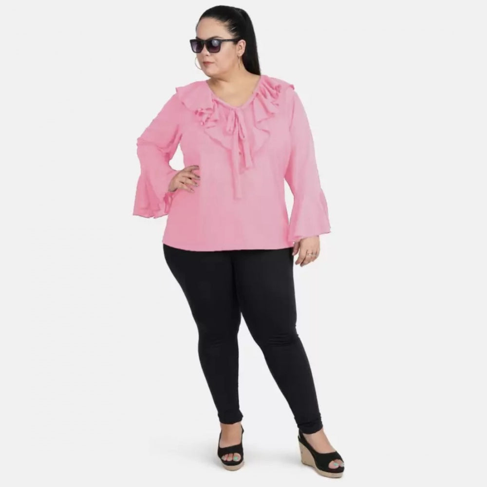 Pink georgette top for women — styled view